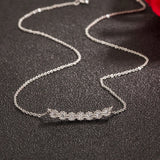 925 Silver Geometric Pendant Chain Necklace Zirconia Choker