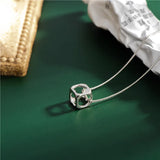 925 Silver Cube Cutout Heart Pendant Necklace with Chain