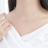 925 Silver Cube Cutout Heart Pendant Necklace with Chain
