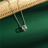 925 Silver Cube Cutout Heart Pendant Necklace with Chain