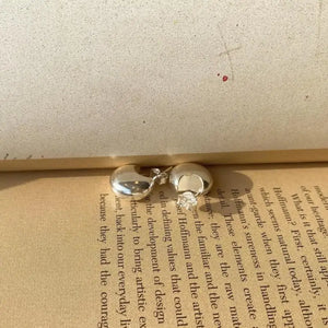 925 Silver Curved Cross Stud Earrings Women's Ins Style Jewelry