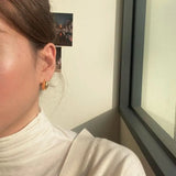 925 Silver Curved Cross Stud Earrings Women's Ins Style Jewelry