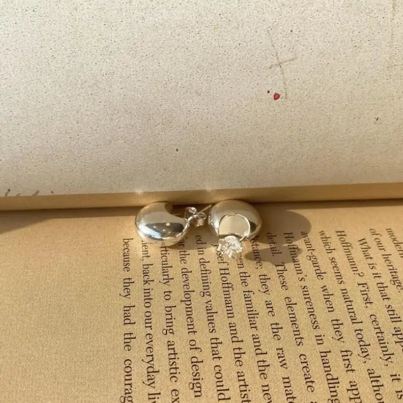 925 Silver Curved Cross Stud Earrings Women's Ins Style Jewelry