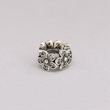 925 Silver Dazzling Daisies Flower & Clear CZ Charms for Bracelets