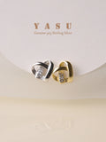 925 Silver Hollow Heart Stud Earrings Women's Jewelry