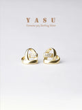 925 Silver Hollow Heart Stud Earrings Women's Jewelry