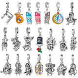 925 Silver Lucky Koi Flag Adventure Charms Pendants DIY Bracelets