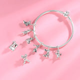 925 Silver Lucky Koi Flag Adventure Charms Pendants DIY Bracelets