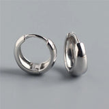 925 Silver Wide Gothic Stud Earrings Geometric Design