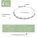 925 Silver Demon Eye Bracelet Rainbow Color