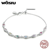 925 Silver Demon Eye Bracelet Rainbow Color
