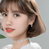 925 Silver Star Moon Cross Hoop Earrings Lady Party Ear Buckle Fine Jewelry