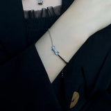925 Silver Bow Zircon Chain Bracelet Women Gift