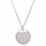 925 Silver Zirconia Circle Pendant Necklace Sterling Silver Chain Fine Jewelry