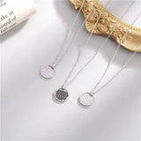 925 Silver Zirconia Circle Pendant Necklace Sterling Silver Chain Fine Jewelry