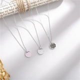 925 Silver Zirconia Circle Pendant Necklace Sterling Silver Chain Fine Jewelry