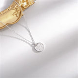 925 Silver Zirconia Circle Pendant Necklace Sterling Silver Chain Fine Jewelry