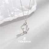 925 Silver Zodiac Signs Pendant Necklace with Zirconia Crystal