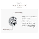 925 Sterling Silver Snowflakes Charm Beads for Bracelet Making