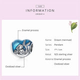 925 Sterling Silver Mermaid Charms Beads for Bracelets Making