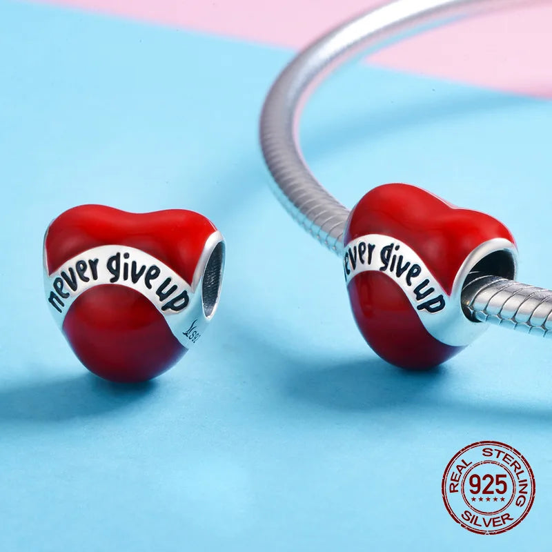 925 Sterling Silver Heart Charm for Bracelet Pendant Jewelry Making