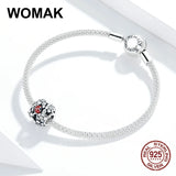 925 Sterling Silver Flower Round Beads Ladybug Charm Bracelet DIY Jewelry