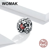925 Sterling Silver Flower Round Beads Ladybug Charm Bracelet DIY Jewelry