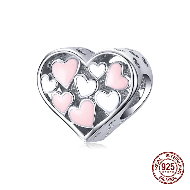 925 Silver Girl Heart Charm for Bracelet Pendant