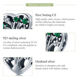 925 Sterling Silver Heart Tree Bead for Bangle Bracelet Charm