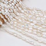 Natural Freshwater Pearls Keshi Pearl Beads Strand 14'' Jewelry Making