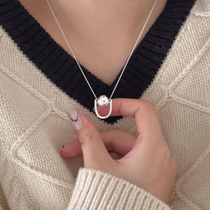 925 Sterling Silver Geometric Bead Necklace in Red Box