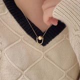 925 Sterling Silver Geometric Bead Necklace in Red Box
