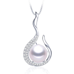 Natural Freshwater Pearl Pendant Necklace 925 Sterling Silver