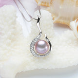 Natural Freshwater Pearl Pendant Necklace 925 Sterling Silver