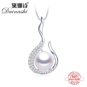 Natural Freshwater Pearl Pendant Necklace 925 Sterling Silver