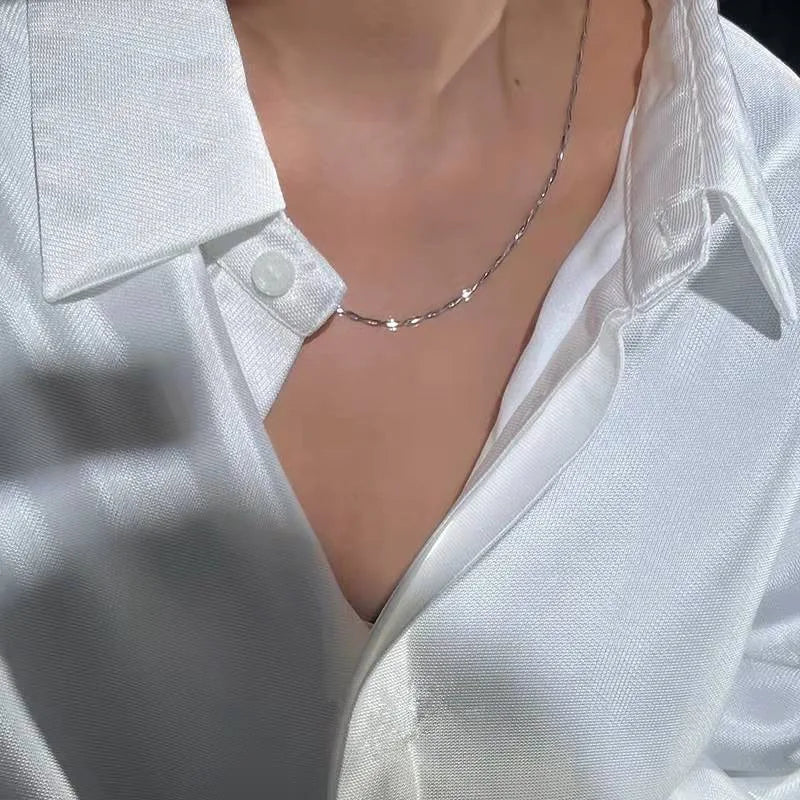 925 Sterling Silver Twisted Chain Necklace Women