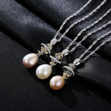 Natural Freshwater Pearl Pendant Necklace 925 Sterling Silver Jewelry