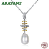 Natural Freshwater Pearl Pendant Necklace 925 Sterling Silver Jewelry