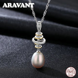 Natural Freshwater Pearl Pendant Necklace 925 Sterling Silver Jewelry