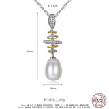 Natural Freshwater Pearl Pendant Necklace 925 Sterling Silver Jewelry