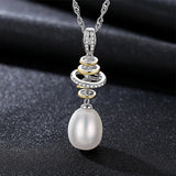 Natural Freshwater Pearl Pendant Necklace 925 Sterling Silver Jewelry