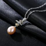 Natural Freshwater Pearl Pendant Necklace 925 Sterling Silver Jewelry