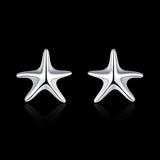 925 Silver Starfish Earrings Women Jewelry Christmas Gift Party
