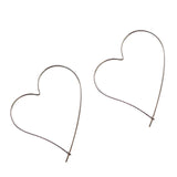 S925 Hollow Big Heart Ear Hoop Earrings