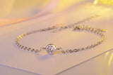 Real Silver Women's Round CZ Bracelet - Christmas Gift