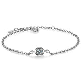 Real Silver Women's Round CZ Bracelet - Christmas Gift