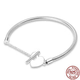 Sterling Silver Bracelet for Beads Charms Bangle DIY Jewelry Making Women