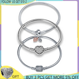 Sterling Silver Bracelet for Beads Charms Bangle DIY Jewelry Making Women