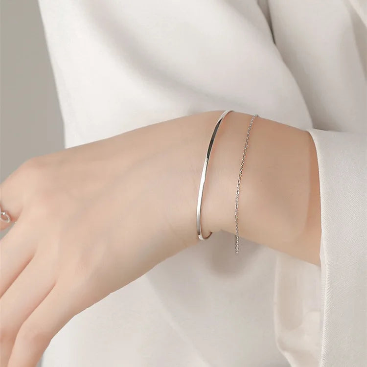 Sterling Silver Double Row Cross Popcorn Chain Bracelet