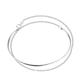Sterling Silver Double Row Cross Popcorn Chain Bracelet